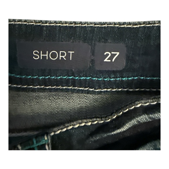 Grace in LA Blue Distressed Jean Shorts  Embroidery Western Rodeo Size 27 NWT - Picture 4 of 4